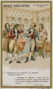 Chocolat Guerin-Boutron Handelskarte, Serie Historische Worte von French School