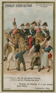 Chocolat Guerin-Boutron Sammelkarte, Historische Wörter Serie von French School