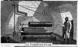 Schokoladenherstellung: der Torrefaktor. Usine de M. Masson, Paris von French School