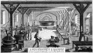 Schokoladenherstellung: Innenansicht der Werkstätten von M. Masson, Paris