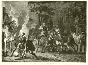 Christen, gemartert von Nero (Gravur) von French School