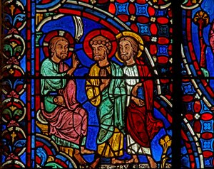 Christus mit 2 Aposteln