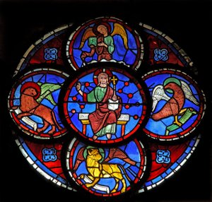 Christus - mit den vier heiligen Tieren der Evangelisten von French School
