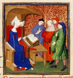 Christine unterrichtet, MS Harley 4431, f.259v, Frankreich, ca. 1410-14