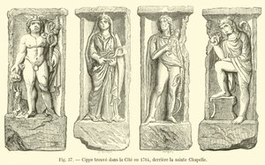 Cippus gefunden in der Stadt 1784, hinter der Sainte-Chapelle von French School