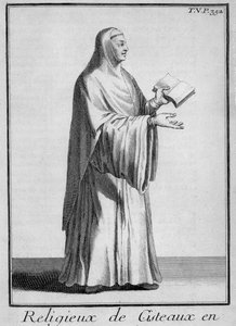 Zisterziensernonne im Chorgewand, ca. 1700 (Stich)