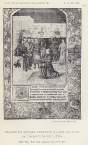 Claude De Seyssel überreicht König Ludwig XII. seine Übersetzung von Justin (Lithographie) von French School
