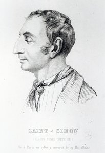 Claude Henri de Rouvroy, Graf von Saint-Simon, graviert von Perrot (19. Jahrhundert)
