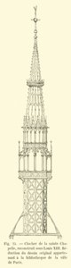 Glockenturm der Sainte-Chapelle, wiederaufgebaut unter Ludwig XIII, Reduktion der Originalzeichnung aus der Bibliothek der Stadt Paris von French School