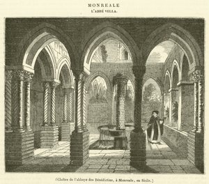 Kreuzgang der Benediktinerabtei in Monreale, Sizilien von French School