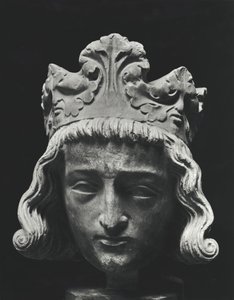Chlodwig II., merowingischer König von Neustrien und Burgund, aus der Abtei von Saint-Denis, Original 13. Jahrhundert (Gipsabdruck)