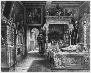 Hotel und Museum Cluny, Zimmer von François I., Paris, Illustration aus Atlas, Les Arts du Moyen Age... von Alexandre du Sommerard, 1840