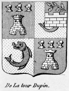 Wappen von La Tour Dupin - in „Das allgemeine Wappenbuch des französischen Kaiserreichs“ von Henry Simon von French School