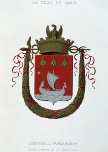 Wappen der Stadt Paris: Kaiserreich (Napoleon I.) - Patentbrief vom 29. Januar 1811 - in „Armorial National de France“ von H. Traversier, Paris von French School