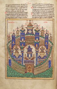 Plan des Himmlischen Jerusalem, aus Liber Floridus von Lambert de Saint-Omer, ca. 1120 von French School