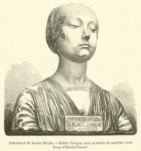 Beatrix von Aragon, Marmorbüste aus dem fünfzehnten Jahrhundert von French School
