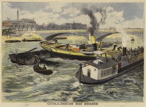 Kollision auf der Seine, Paris, 1897 von French School