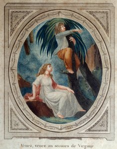 Komm, hilf Virginia. Illustration für den Roman „Paul und Virginie“ von Bernardin de Saint Pierre (1737-1814). Kupferstich von 1790. La Rochelle, Neues Weltmuseum von French School
