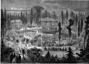 Konzert des Musard-Orchesters auf den Champs-Élysées, Paris.