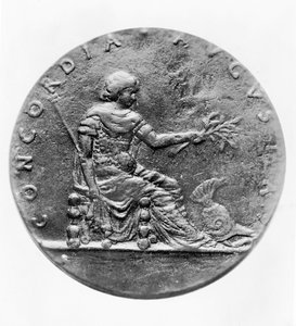 Concordia, auf der Rückseite einer Medaille von Ludwig XI. (Bronze)
