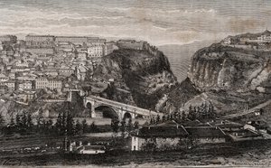 Constantine (Algerien) - Gravur in „La France illustree: geographie, histoire, administration statistique“ von V.A. Malt-Brown. 1884