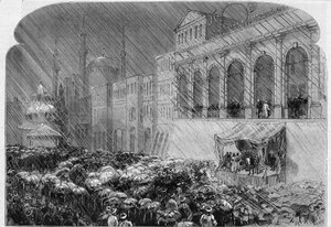 Konstantinopel, 23. Dezember 1876: Verkündung der osmanischen Verfassung im Hof der Hohen Pforte. Gravur in „Le Monde Illustré“ Nr. 1031 vom 13. Januar von French School