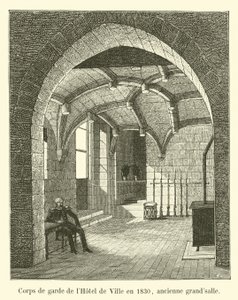 Wachhaus des Hotel de Ville im Jahr 1830, ehemaliger großer Saal von French School
