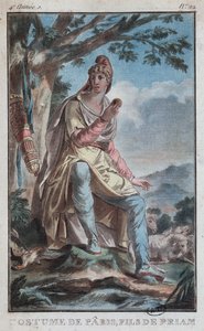 Kostümentwurf für Paris als Hirte auf dem Berg Ida von French School