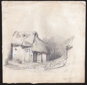 Hütte in Frankreich (Zeichnung, ca. 1830) von French School