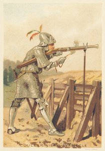 Coulevrinier im 15. Jahrhundert (Krieger, zu Fuß oder zu Pferd, Waffe einer Schlange in der Hand)