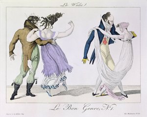 Paare tanzen den Walzer, aus Le Bon Genre, ca. 1810 von French School