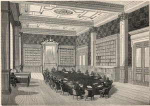 Cour des comptes - Bibliothek und Ratssaal - Gravur in „Tableau-de-Paris“ von Edmond Texier 1852 von French School