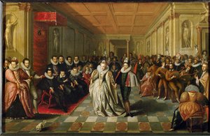 Hofball im Palais du Louvre anlässlich der Hochzeit von Anne, Herzog von Joyeuse