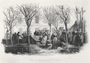 Hof des Pariser St. Lazare-Gefängnisses, ca. 1840 von French School