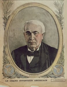 Titelbild von Le Petit Journal, das Thomas Alva Edison darstellt, 1917 von French School