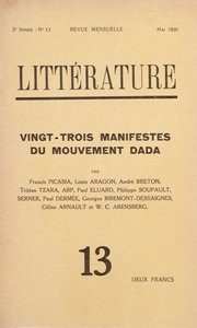 Titelbild der Literaturzeitschrift Litterature, Mai 1920 von French School