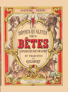 Umschlag von „Die guten Eigenschaften der Tiere“, um 1900