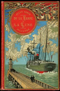 Buchcover „Von der Erde zum Mond“ von Jules Verne, 1865 (Hetzel/Extraordinary Voyages)