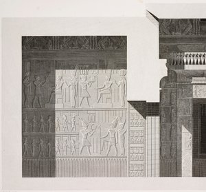 Querschnitt des kleinen südlichen Tempels, Detail, Karnak-Tempelkomplex, Theben, Luxor, Ägypten von French School