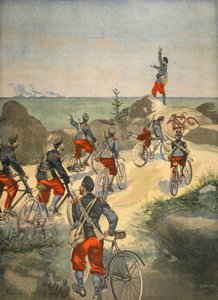 Radfahrdienst entlang der Küste Kubas, Illustration aus Le Petit Journal: Supplement illustre, 1898 von French School