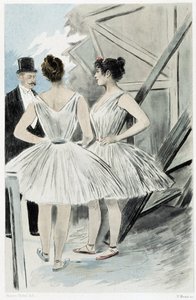 Tänzer hinter den Kulissen des Theaters (in „Unsere Zeitgenossen“ von Octave Uzanne) von French School