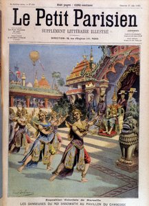Tänzer von König Sissovath im Pavillon von Kambodscha, Kolonialausstellung von Marseille - in „Le Petite Parisien“ vom 17.06.1906 von French School