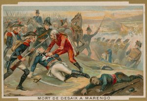 Tod von General Desaix in der Schlacht bei Marengo, 1800 von French School
