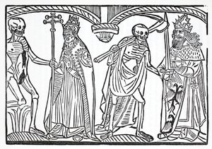 Der Tod spricht mit dem Papst und dem Kaiser von French School