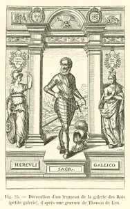 Dekoration eines Trumeaus in der Galerie der Könige, Kleine Galerie, nach einem Stich von Thomas de Leu von French School