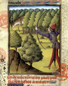 Hirschjagd - aus „Hunting book of Gaston Phoebus, Count of Foix, Lord of Béarn“ von French School