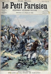 Niederlage eines Tuareg-Stammes gegen die Franzosen im Süden Algeriens, in "Le Petit Parisien"
