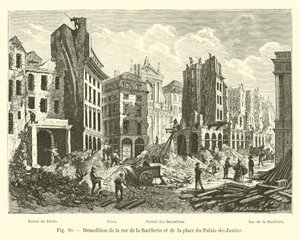 Abriss der Rue de la Barillerie und des Place du Palais-de-Justice von French School