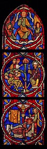 Christus und St. Martin, 3 Szenen aus der Kirche von Varennes-Jarcy von French School