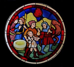 Darstellung von Joseph, der von seinen Brüdern verkauft wird, aus der Ste Chapelle, Bay N von French School